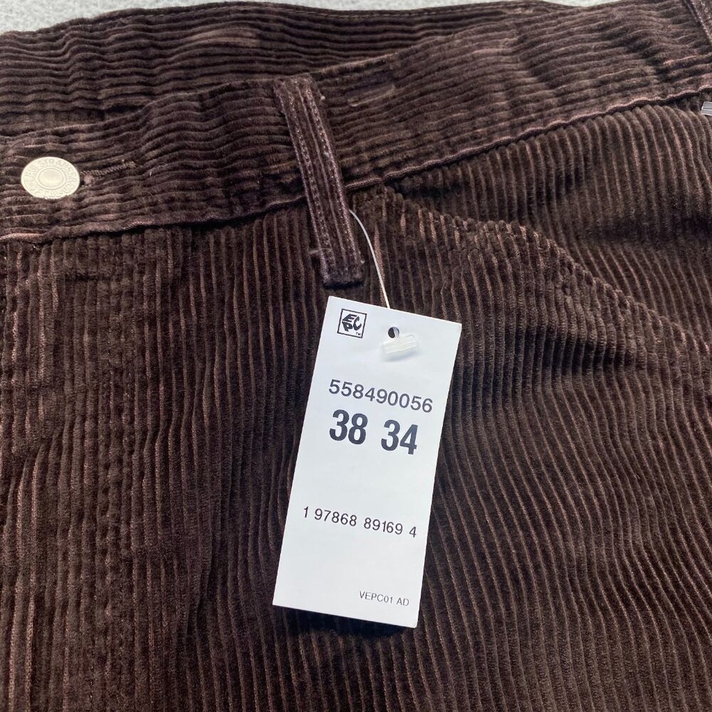 Levis 568 Loose Straight Carpenter Pants Brown Corduroy Workwear Size 38x34 - Picture 14 of 16